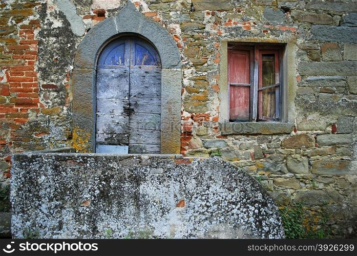 Old house door and window in Italy