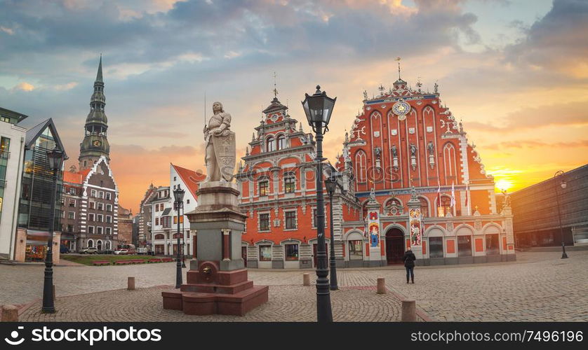 old houses on Riga street. Latvia. Europe