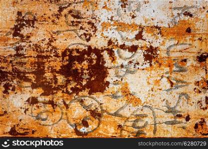 Old iron sheet. Grunge metal background. Rust grungy painted sheet surface