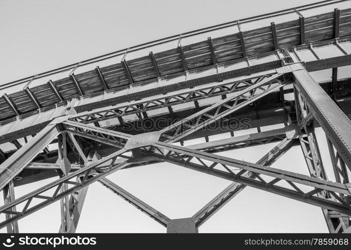 old iron structure to transport minerals to praise boats almeria, Spain