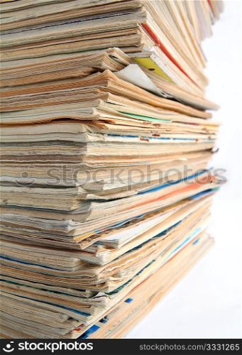 old journals on white background