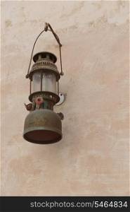 Old lantern on the wall. Sharjah UAE