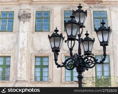 Old lantern. Street lamp in the city of Lvov