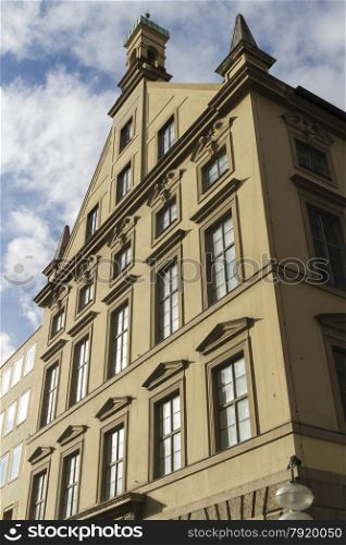 Old large frontage. Neuhauser Str, Munich, Bavaria, Germany, Europe.