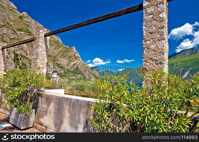 Old lemon plantation in Limone sul Garda, Garda lake in Lombardy region of Italy