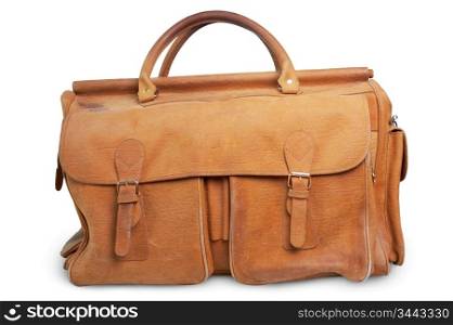 old luggage bags isolated on a white background