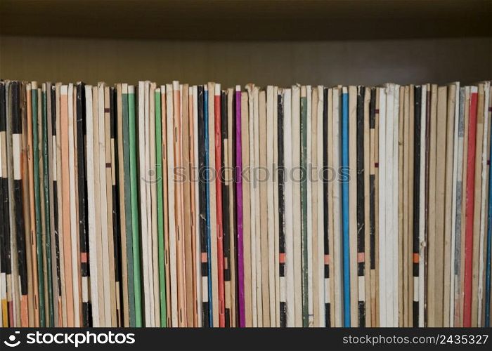 old magazines shelf