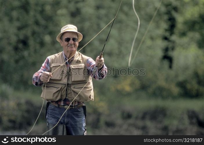 Old Man Fly Fishing