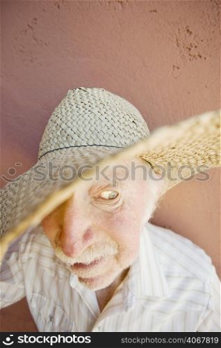 Old man in a straw hat