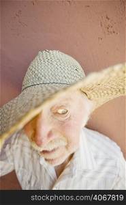 Old man in a straw hat
