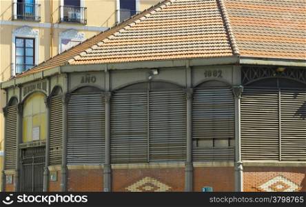 old market built in 1882 brick and iron columns, Valladolid, Spain