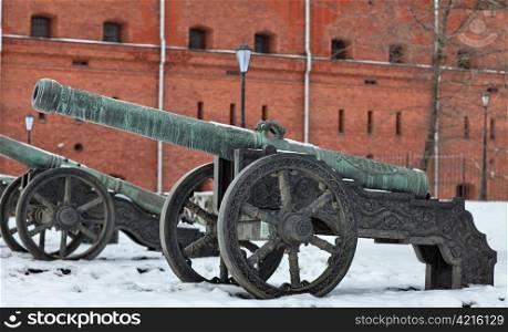 old medieval bronze cannon