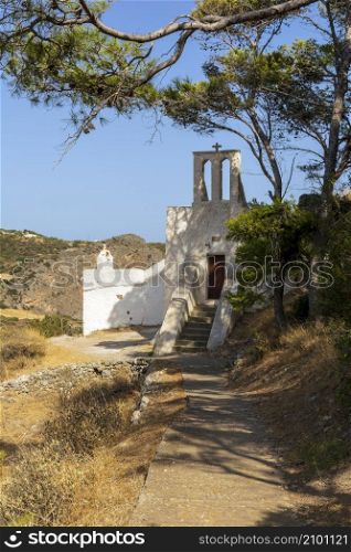 Old Medieval Greek Orthodox Church at Chora Kythira island, Kithira, Greece. Religious destination.. Old Medieval Greek Orthodox Church at Chora Kythira island, Kithira, Greece.