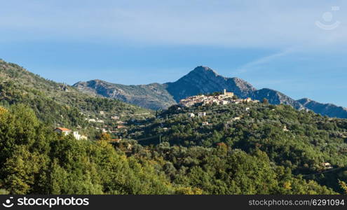 Old medieval town Coaraze in the mountains , Provence Alpes Cote d&rsquo;Azur, France.