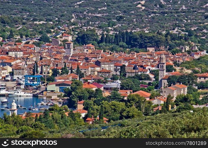 Old mediterannean town of Cres, Croatia, Island of cres, with traditional dalmatian architecture