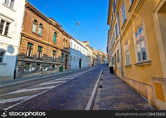Old Mesnicka street in Zagreb upper town, capital of Croatia