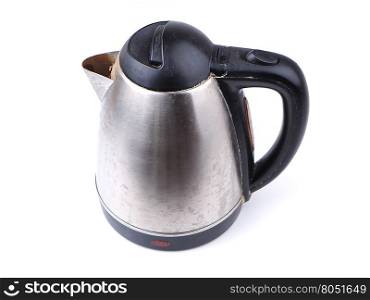 old metal kettle on the white background