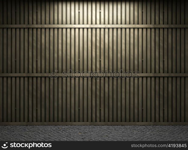 old metal wall made in 3D graphics