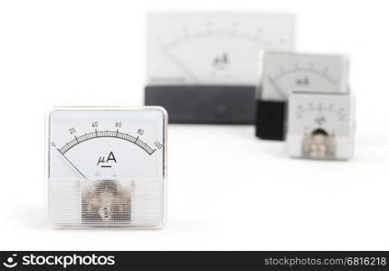 Old meter isolated on the white background