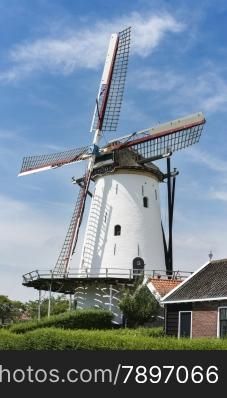 old mill and blue sky in the dutch place Kloetinge