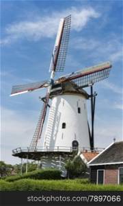 old mill and blue sky in the dutch place Kloetinge