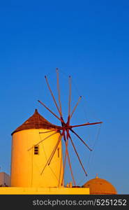 old mill in santorini greece europe and the sky