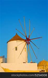old mill in santorini greece europe and the sky