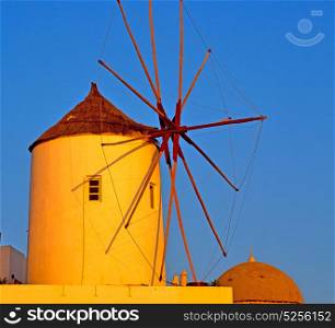 old mill in santorini greece europe and the sky