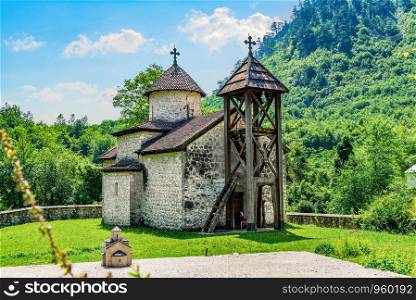 Old monastery of Donja Dobrilovina in the mountains of Montenegro. Dobrilovina monastery in Montenegro