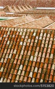 old moroccan tile roof in the old city