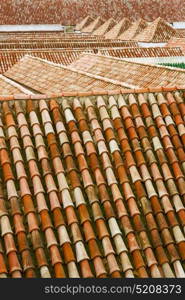 old moroccan tile roof in the old city