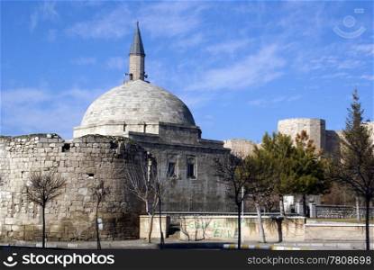 Old mosque and castle in Karaman, Turkey
