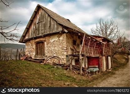 Old Mountain lodge in rural area, Kalnik mountain, Croatia