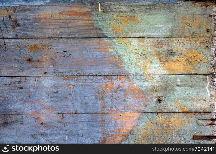 Old multicolor wood board background texture. Old multicolor wood board