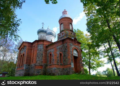 Old operating church in the central Estonia