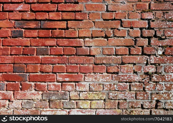 Old orange brick wall texture background. Wallpaper. Brick wall texture background