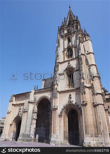 Old Oviedo Cathedral in Asturias, Spain.