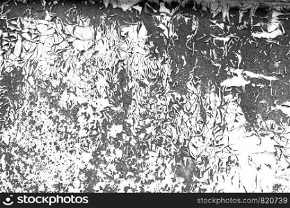 Old paint splatter contrast black and white texture background. Grunge scratch wall template for overlay artwork.