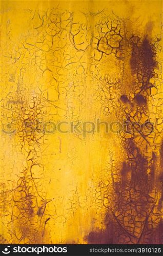 old paint vertical background yellow and purple colors with crack and scratch