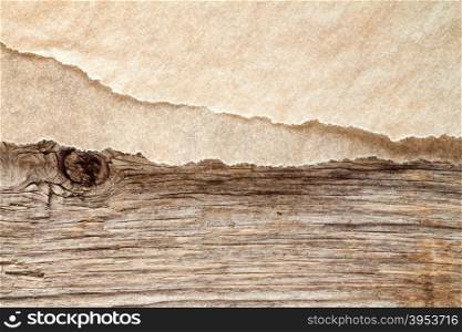 Old paper and wood - perfect background with copy-space