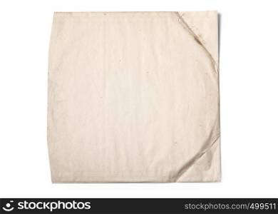 Old paper case for vinyl record isolated on white with clipping path