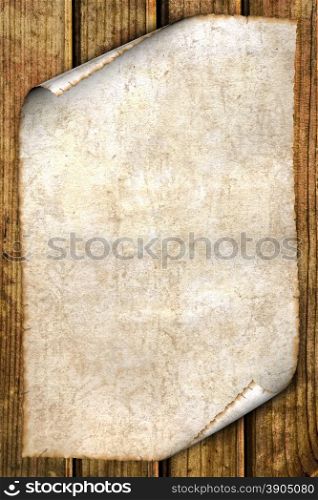old paper isolated on wood