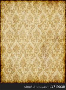 old paper. old worn damask parchment paper background texture image
