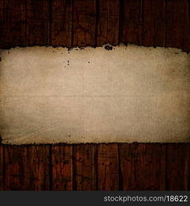 Old paper on a grunge wood background