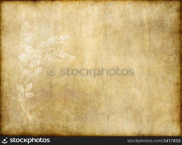 old paper or parchment. old vintage paper with floral design background texture