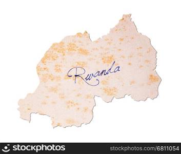Old paper with handwriting, blue ink - Rwanda