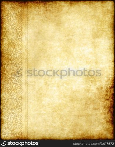 old parchment paper background with ornate edging design