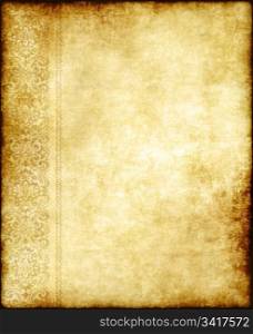 old parchment paper background with ornate edging design