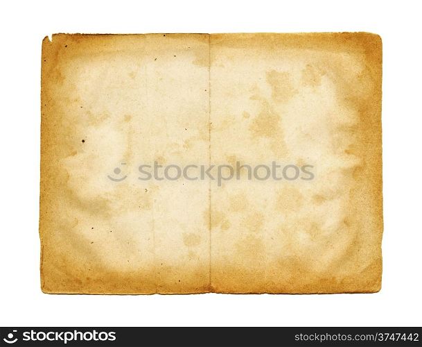 Old parchment paper texture isolated on white. Old parchment paper texture