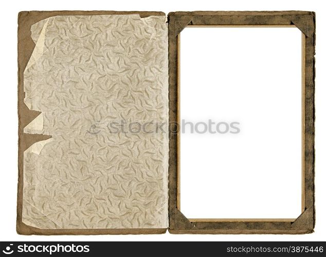 Old photograph frame with protection paper